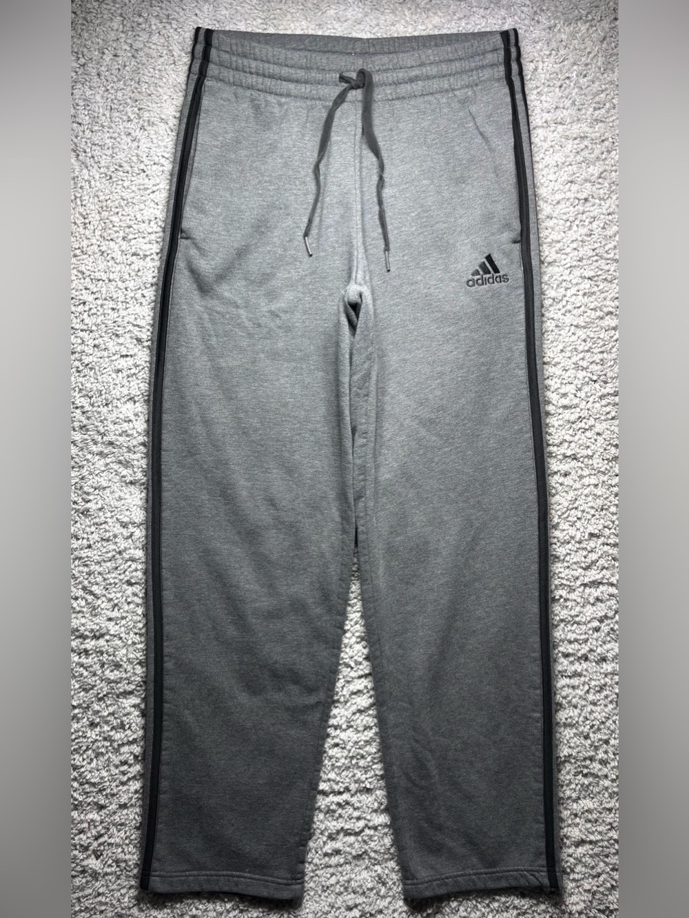 ADIDAS Sweatpants Mens Medium Fleece Loungewear Casual 3 Stripes Activewear Gym